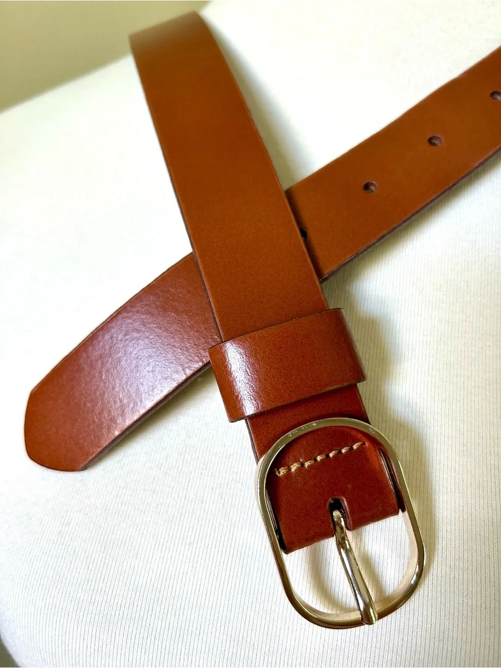 HALOGEN Belt Brown Leather. Size M